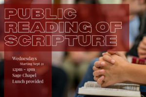 Public REading of Scripture at Sage Chapel - fall 2022